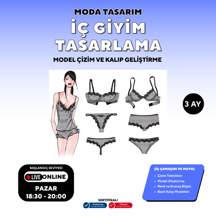 Design di lingerie, disegno di modelli e sviluppo di modelli - Livello principiante (online)