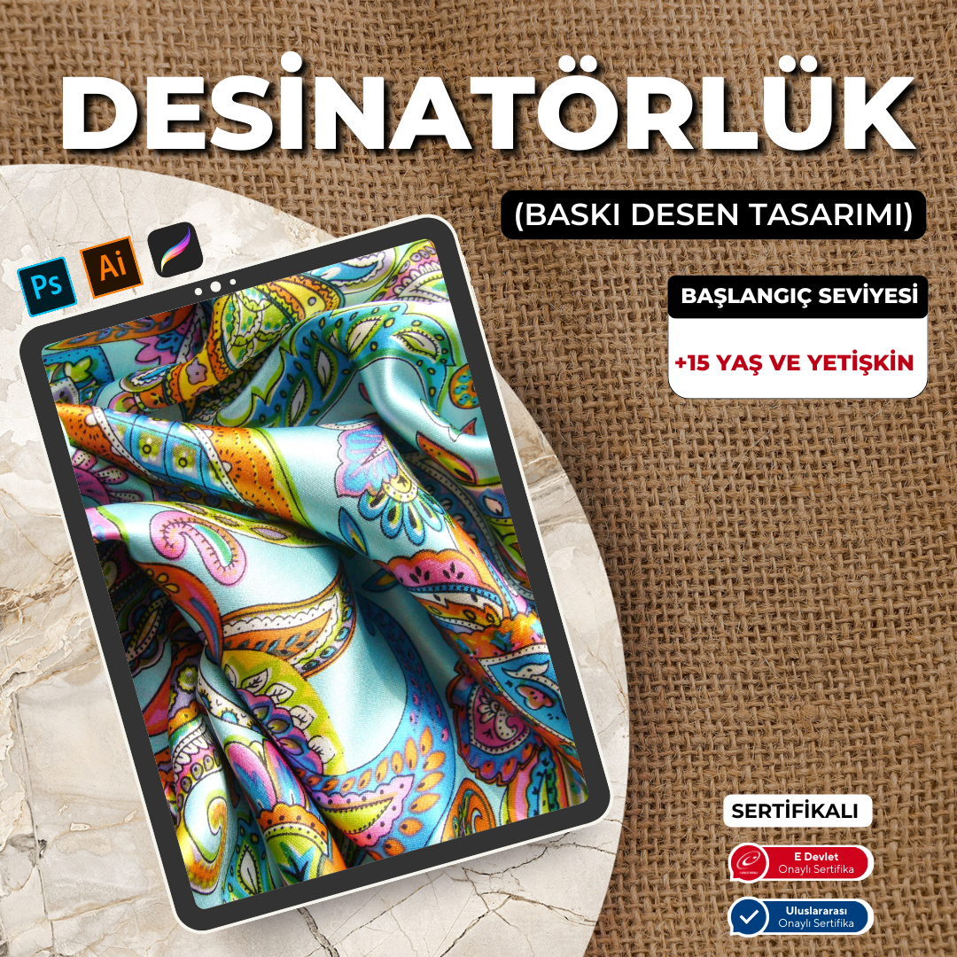 Adobe Photoshop ile Desinatörlük (Baskı Desen Tasarımı) - Yüz Yüze