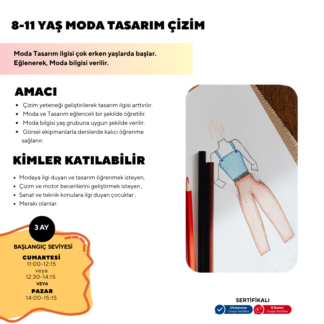 Modedesign-Zeichenkurs für 8- bis 11-Jährige (Präsenzunterricht)