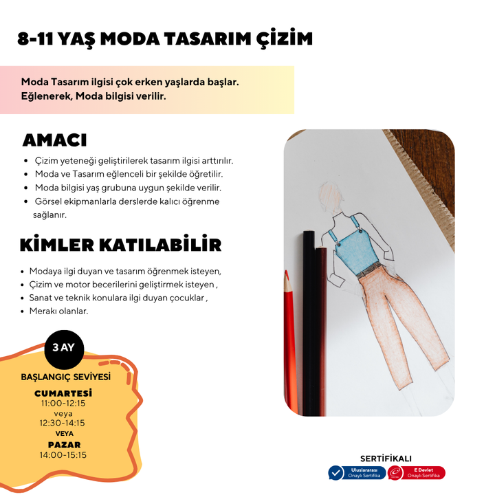 Modedesign-Zeichenkurs für 8- bis 11-Jährige (Präsenzunterricht)