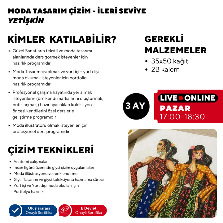 Fashion Design and Illustration Courses - Advanced Level (Online)