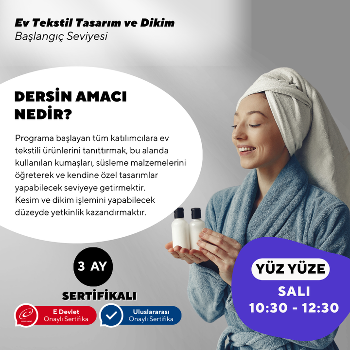 Ev Tekstil Tasarım - Başlangıç Seviyesi