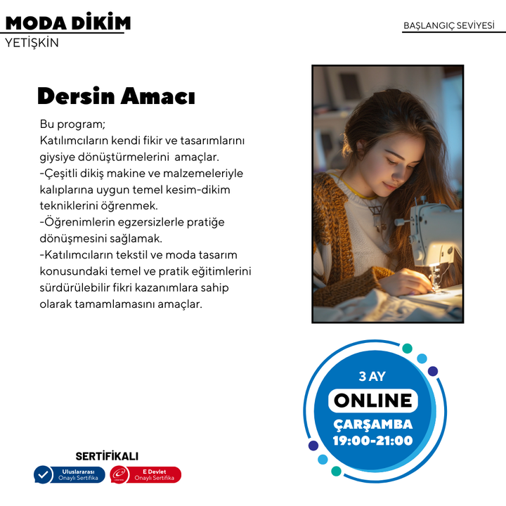 Nähen von Mode – (Anfängerniveau) – Online