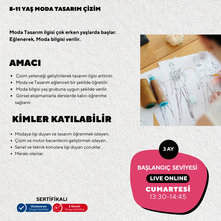 Fashion Design Drawing for 8-11 Year Olds (Online)