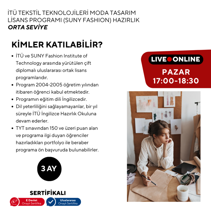 Programa de Pregrado en Tecnologías Textiles y Diseño de Moda de la ITU (Suny Fashion) Nivel Preparatorio - Intermedio