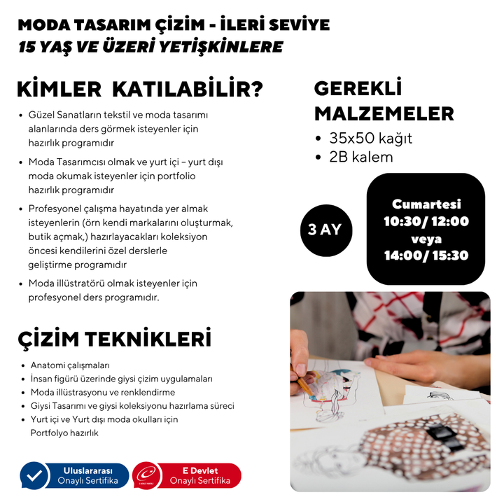 Modedesign-Illustration – Fortgeschrittenenniveau (Präsenzveranstaltung)