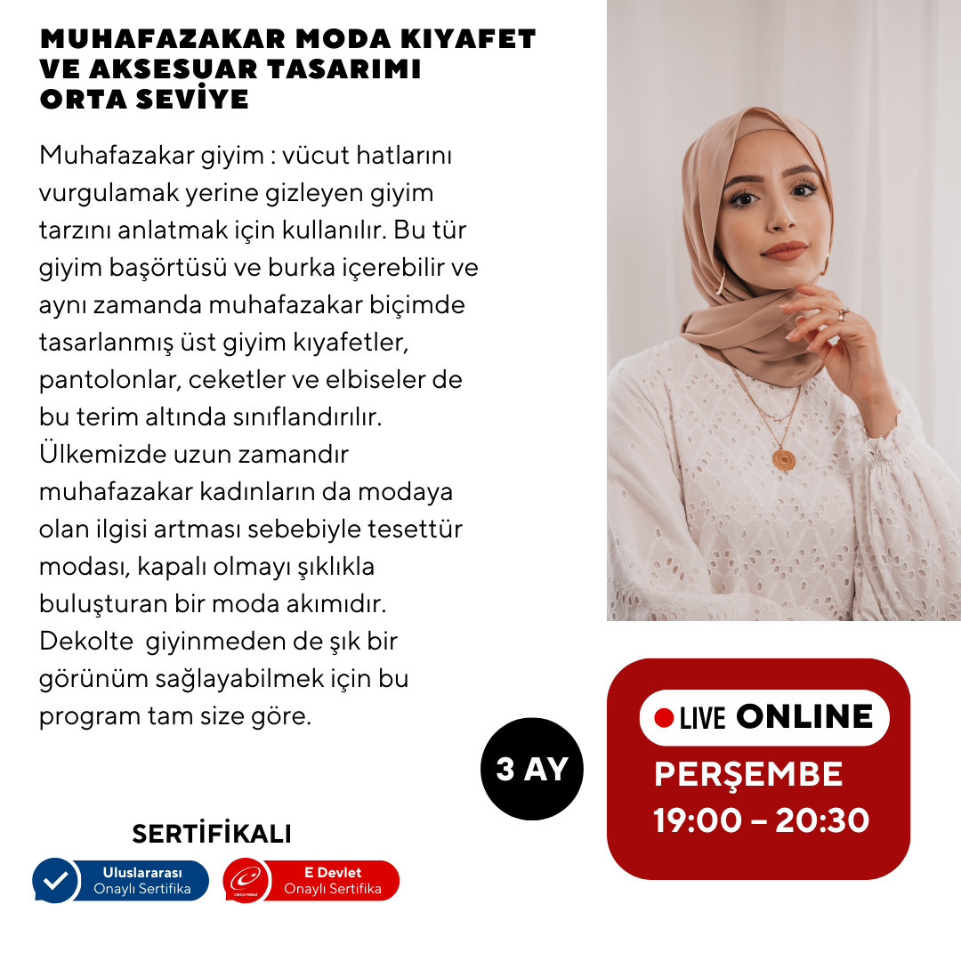 Diseño de ropa y accesorios de moda conservadora - Nivel intermedio