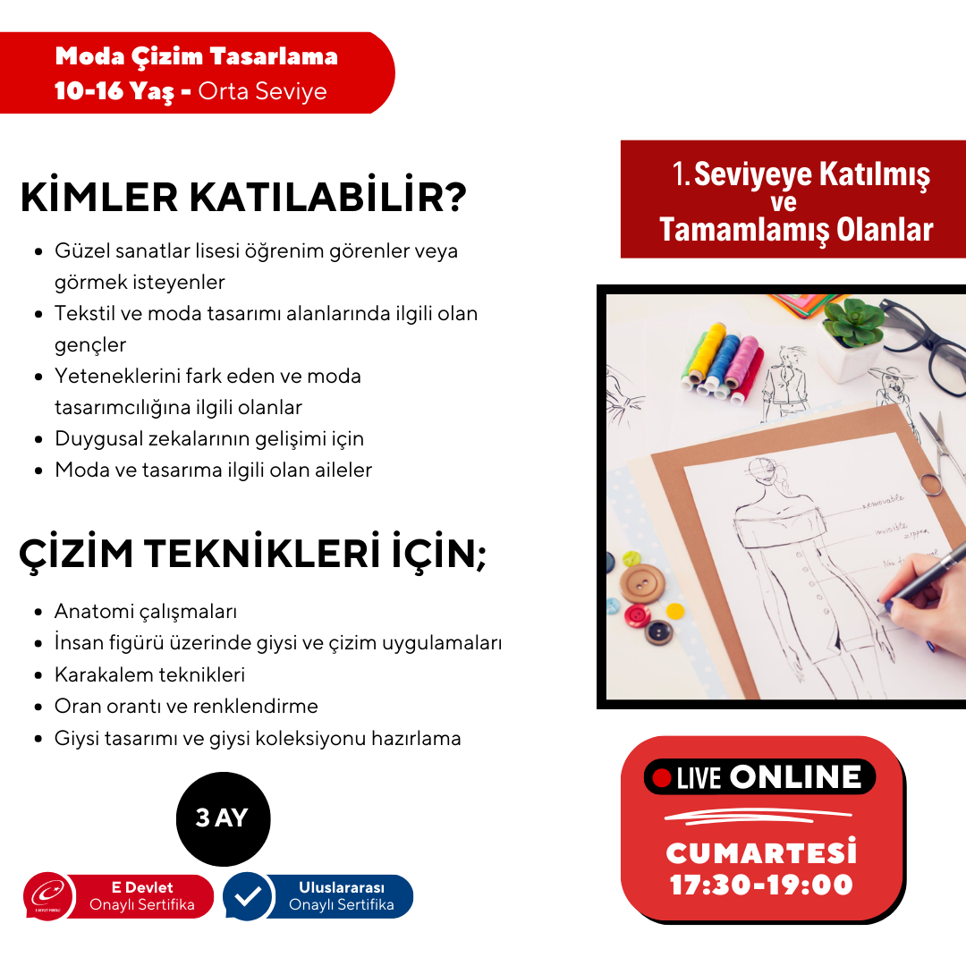 Fashion Design and Illustration (Ages 10-16) - Intermediate Level