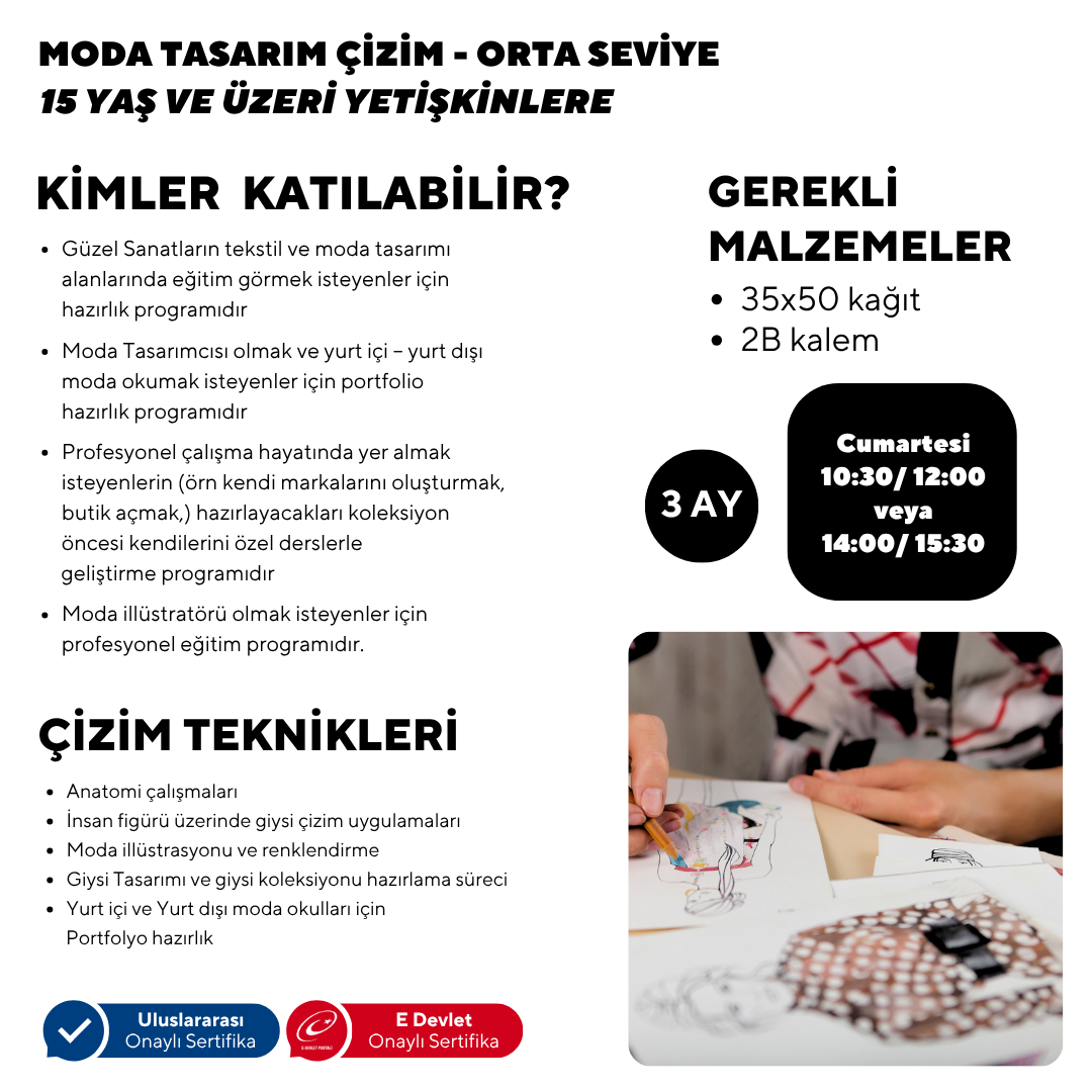 Modedesign-Zeichnen – Mittelstufe (Präsenzunterricht)