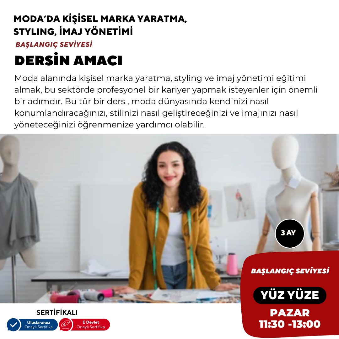 Creating a Personal Brand in Fashion, Styling, Image Management - Beginner Level