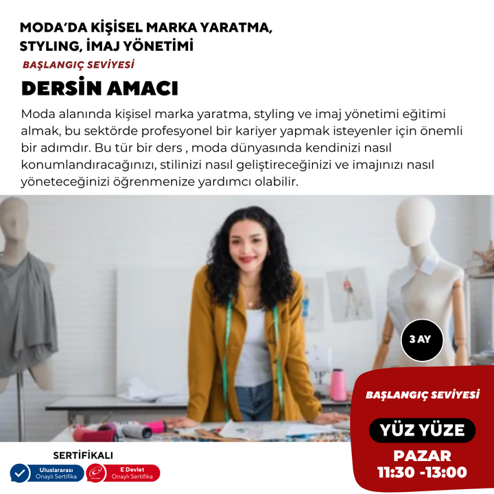 Creating a Personal Brand in Fashion, Styling, Image Management - Beginner Level