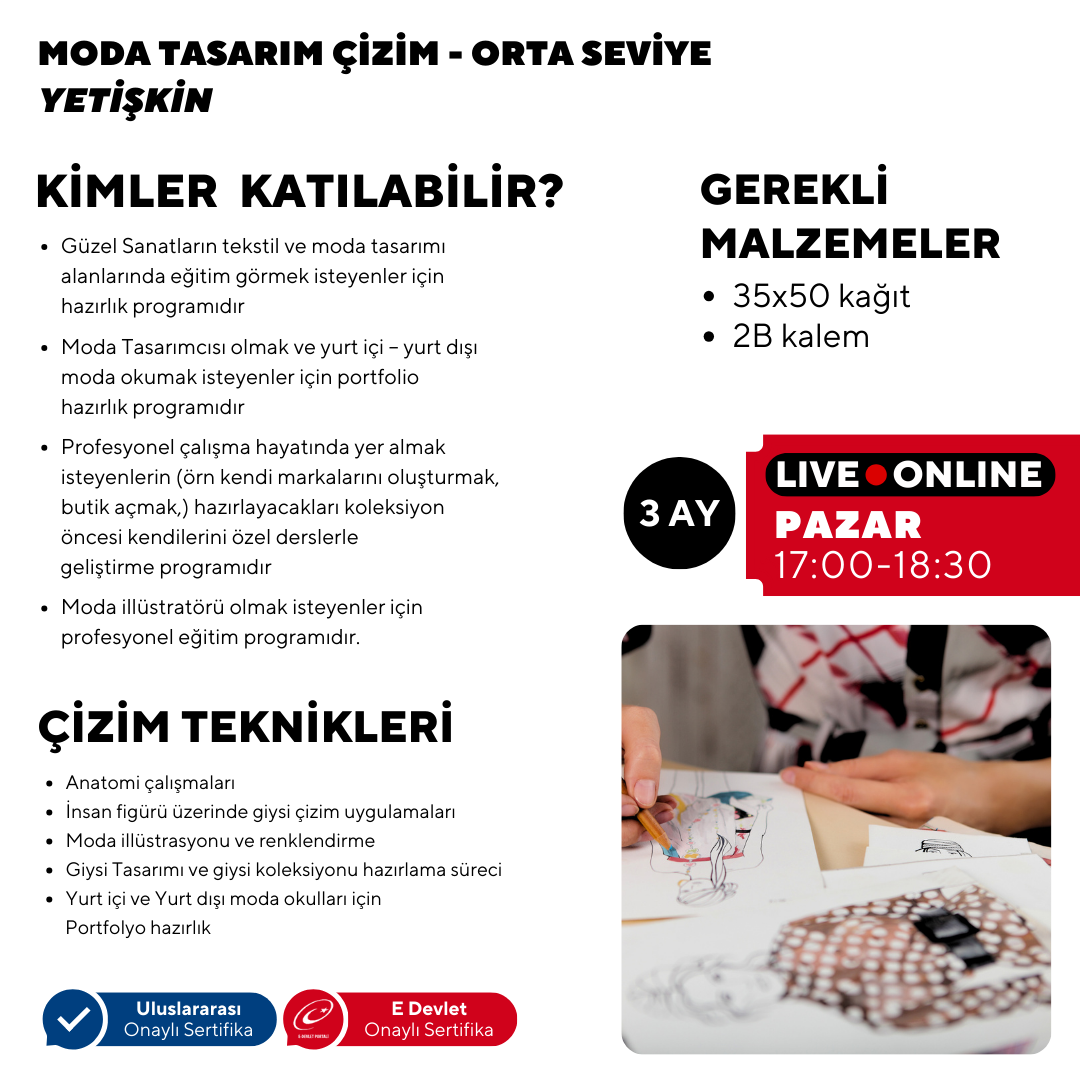 Clases de Diseño y Dibujo de Moda - Nivel Intermedio (En línea)