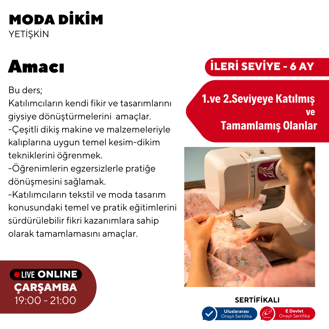 Moda Dikim - (İleri Seviye)- Online