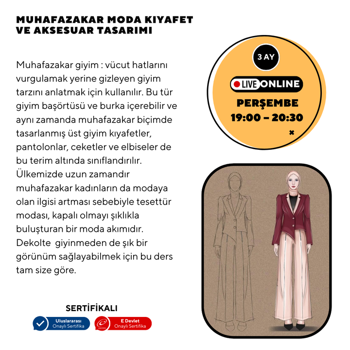 Konservatives Modedesign für Bekleidung und Accessoires