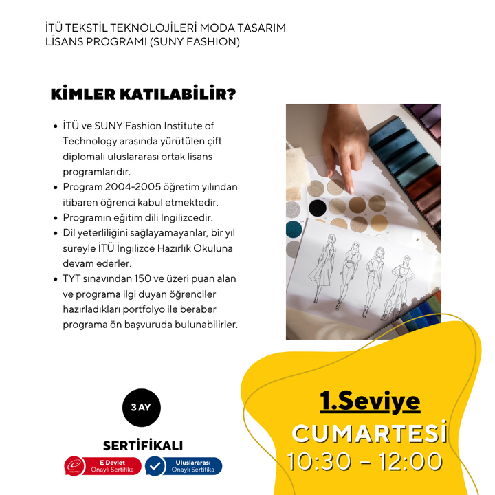 Vorbereitungskurs für den Bachelorstudiengang Textiltechnologien und Modedesign der ITU (Suny Fashion) – Präsenzunterricht