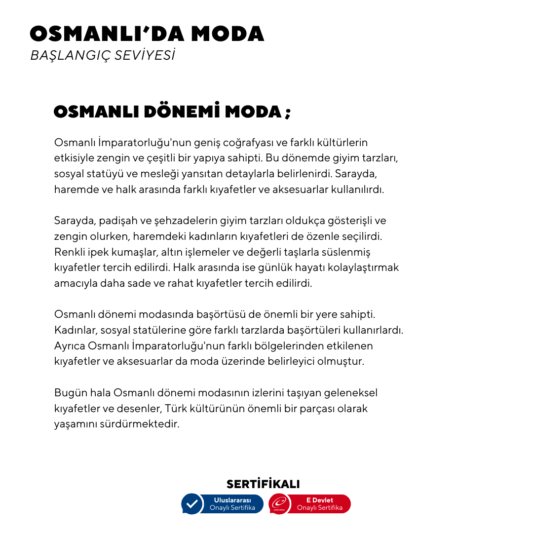 Fashion in the Ottoman Empire - Online