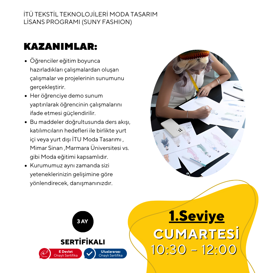 Vorbereitungskurs für den Bachelorstudiengang Textiltechnologien und Modedesign der ITU (Suny Fashion) – Präsenzunterricht