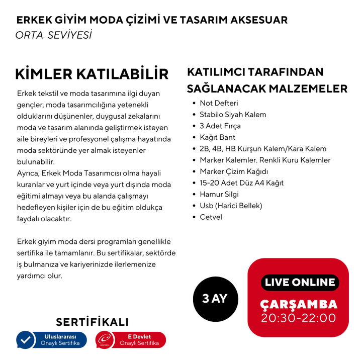 Ilustración y Diseño de Moda de Ropa Masculina Accesorios - Nivel Intermedio 