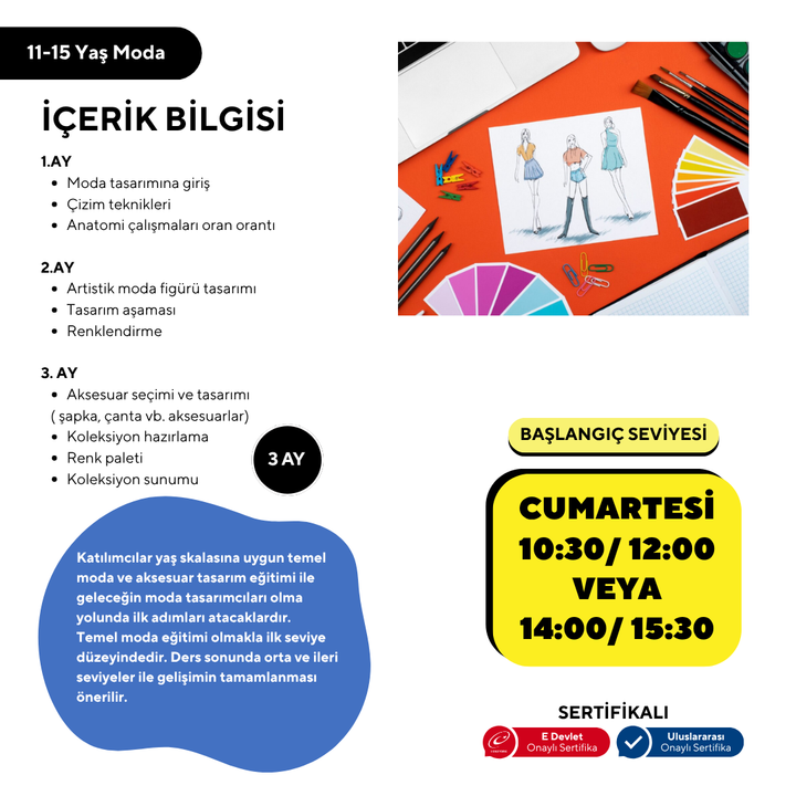 Fashion (Ages 11-15) - Clothing Design, Accessories, Basic Patterns (Face-to-Face)