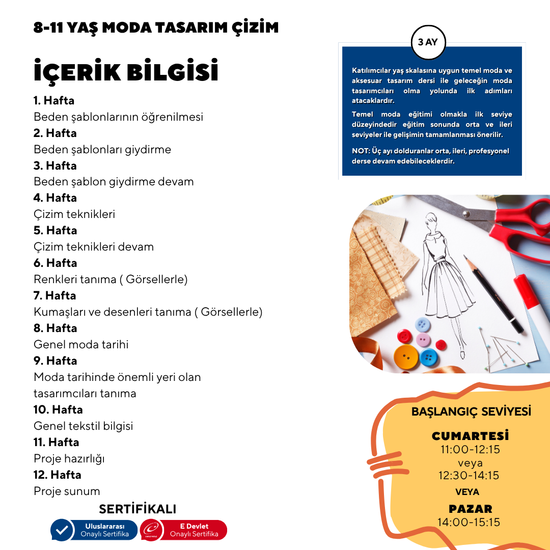 Modedesign-Zeichenkurs für 8- bis 11-Jährige (Präsenzunterricht)