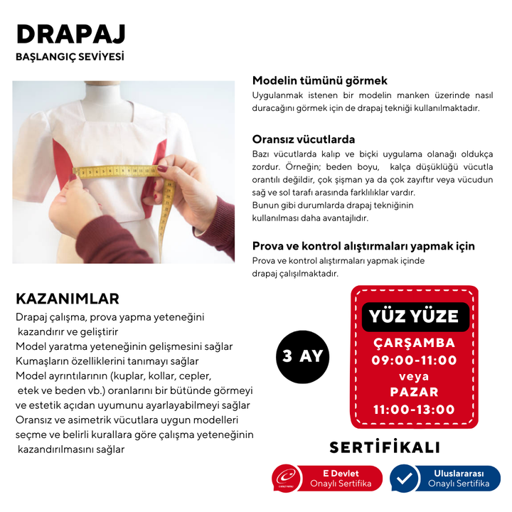 Draping (Beginner Level) - Face to Face