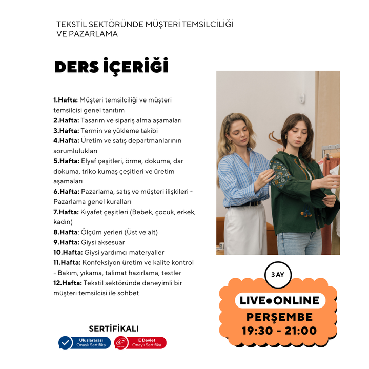 Customer Representation and Marketing (Textile Industry) - Online