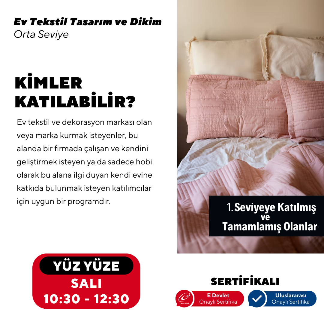 Ev Tekstil Tasarım - Orta Seviye