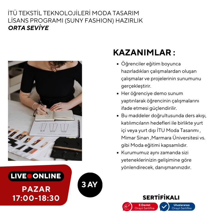 Programa de Pregrado en Tecnologías Textiles y Diseño de Moda de la ITU (Suny Fashion) Nivel Preparatorio - Intermedio