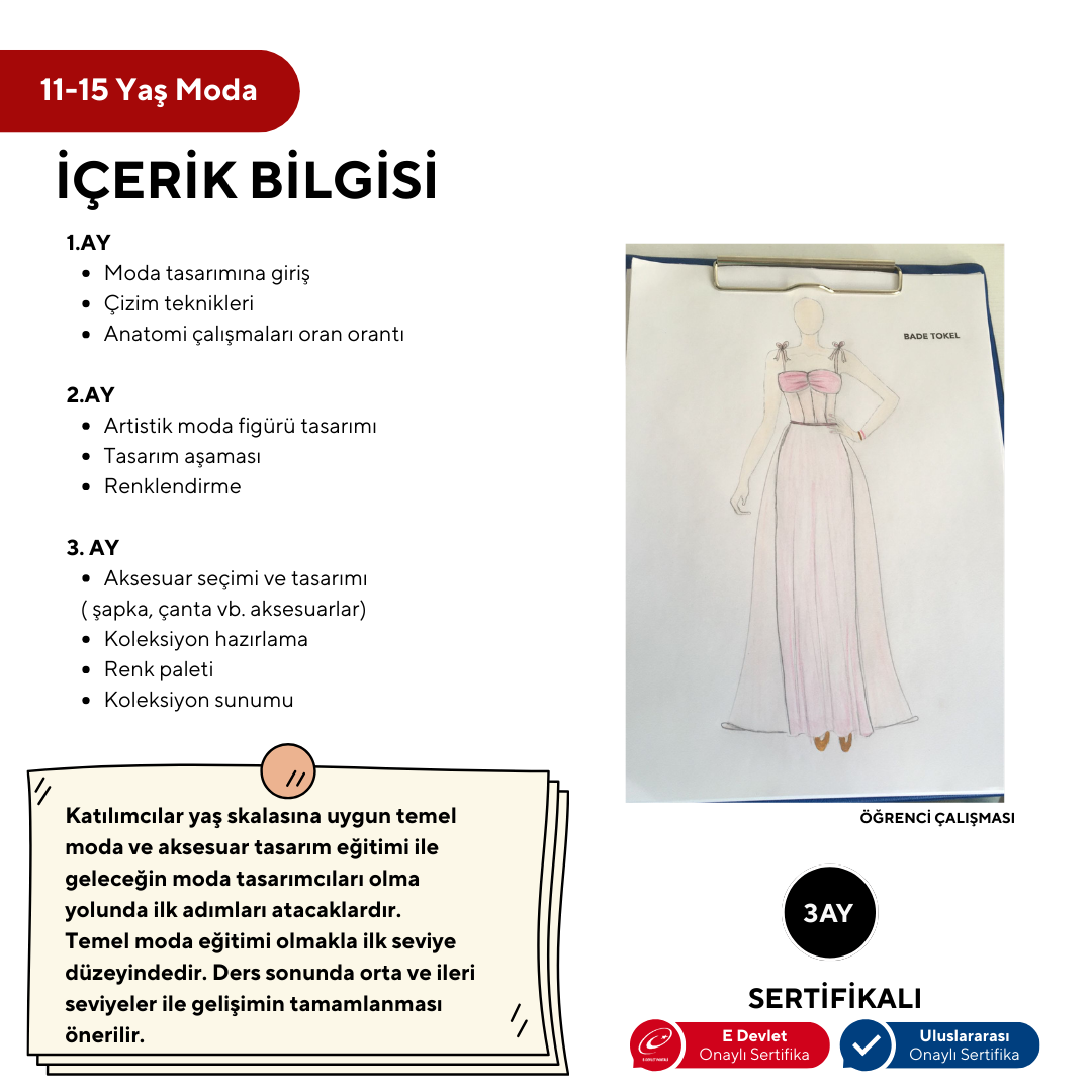 Moda (11-15 años): Diseño de ropa, accesorios y patrones básicos (en línea)