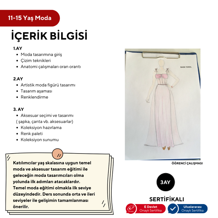 Moda (11-15 años): Diseño de ropa, accesorios y patrones básicos (en línea)