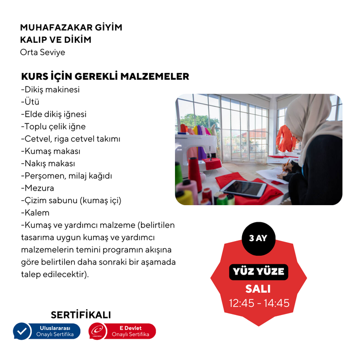 Muhafazakar Giyim , Kalıp ve Dikim - Orta Seviye