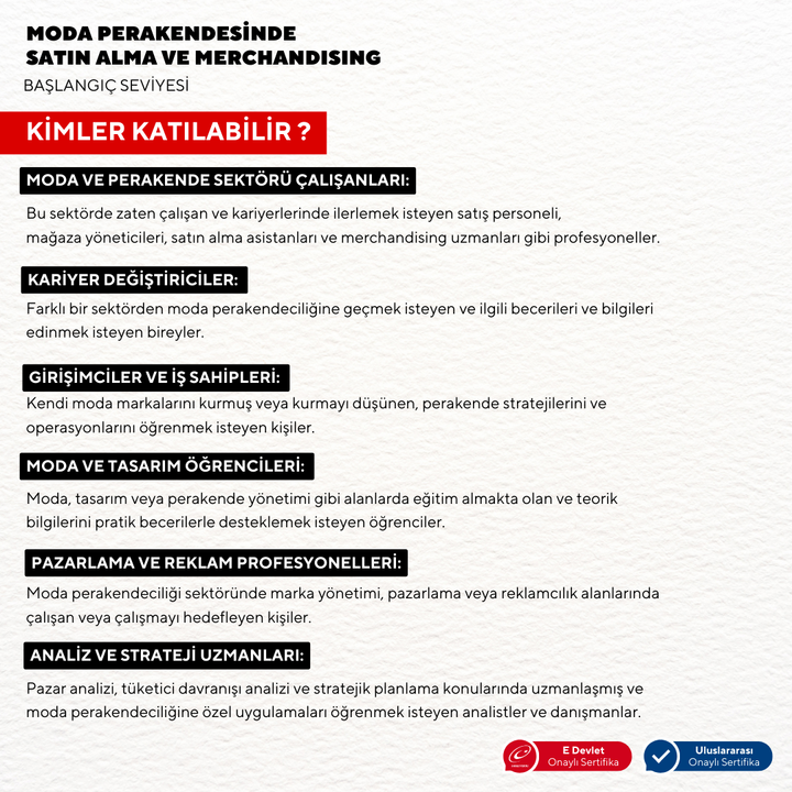 Purchasing and Merchandising (Online) in Fashion Retail - Beginner Level