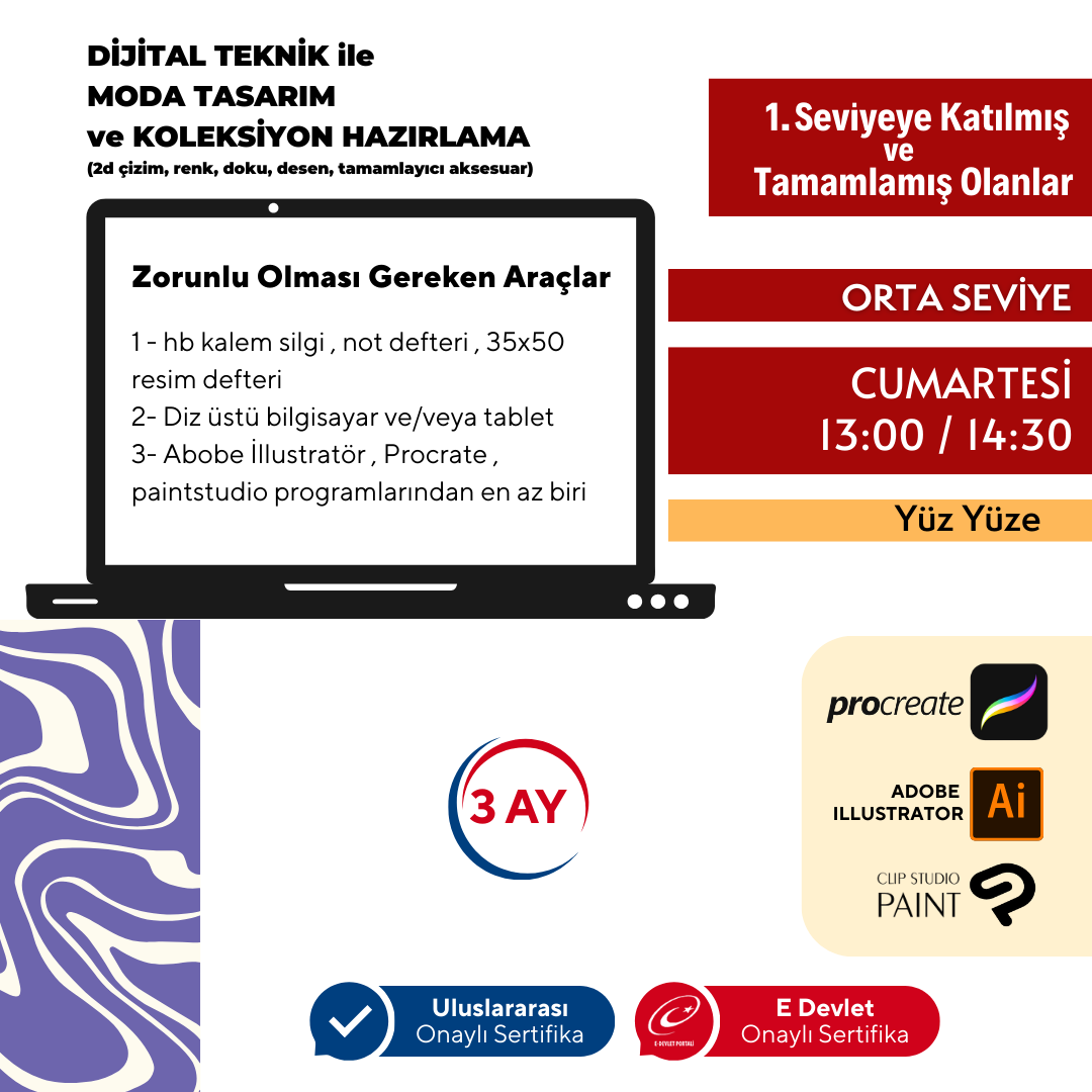 Digitale Illustration im Modedesign – (Mittelstufe) Präsenzunterricht