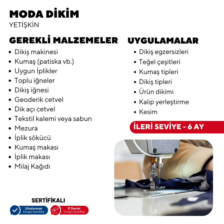 Moda Dikim - (İleri Seviye)- Online