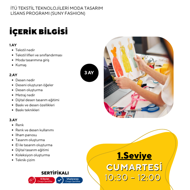 Vorbereitungskurs für den Bachelorstudiengang Textiltechnologien und Modedesign der ITU (Suny Fashion) – Präsenzunterricht