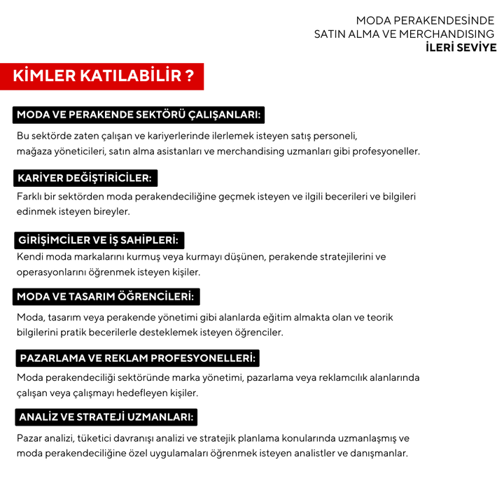 Purchasing and Merchandising in Fashion Retail (In-Person) - Advanced Level