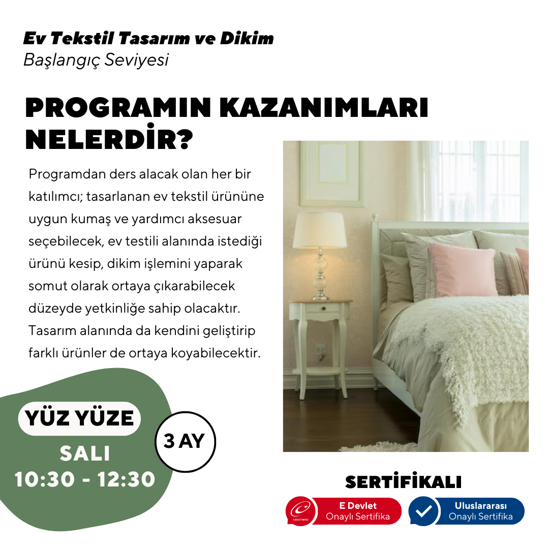 Ev Tekstil Tasarım - Başlangıç Seviyesi