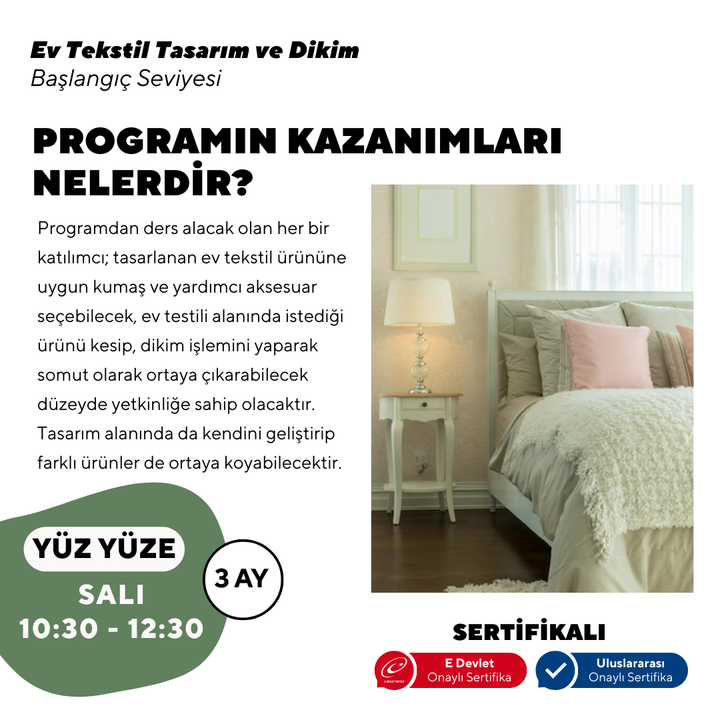 Ev Tekstil Tasarım - Başlangıç Seviyesi