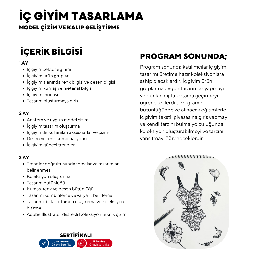 Lingerie Design, Pattern Drawing and Pattern Development - Beginner Level