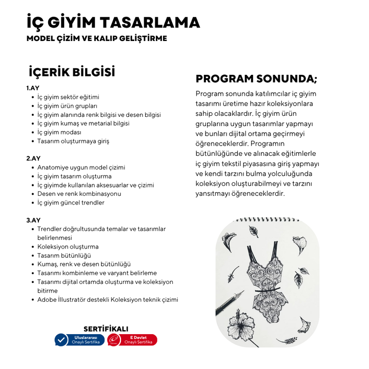 Lingerie Design, Pattern Drawing and Pattern Development - Beginner Level