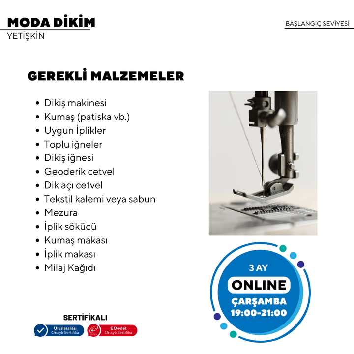 Nähen von Mode – (Anfängerniveau) – Online