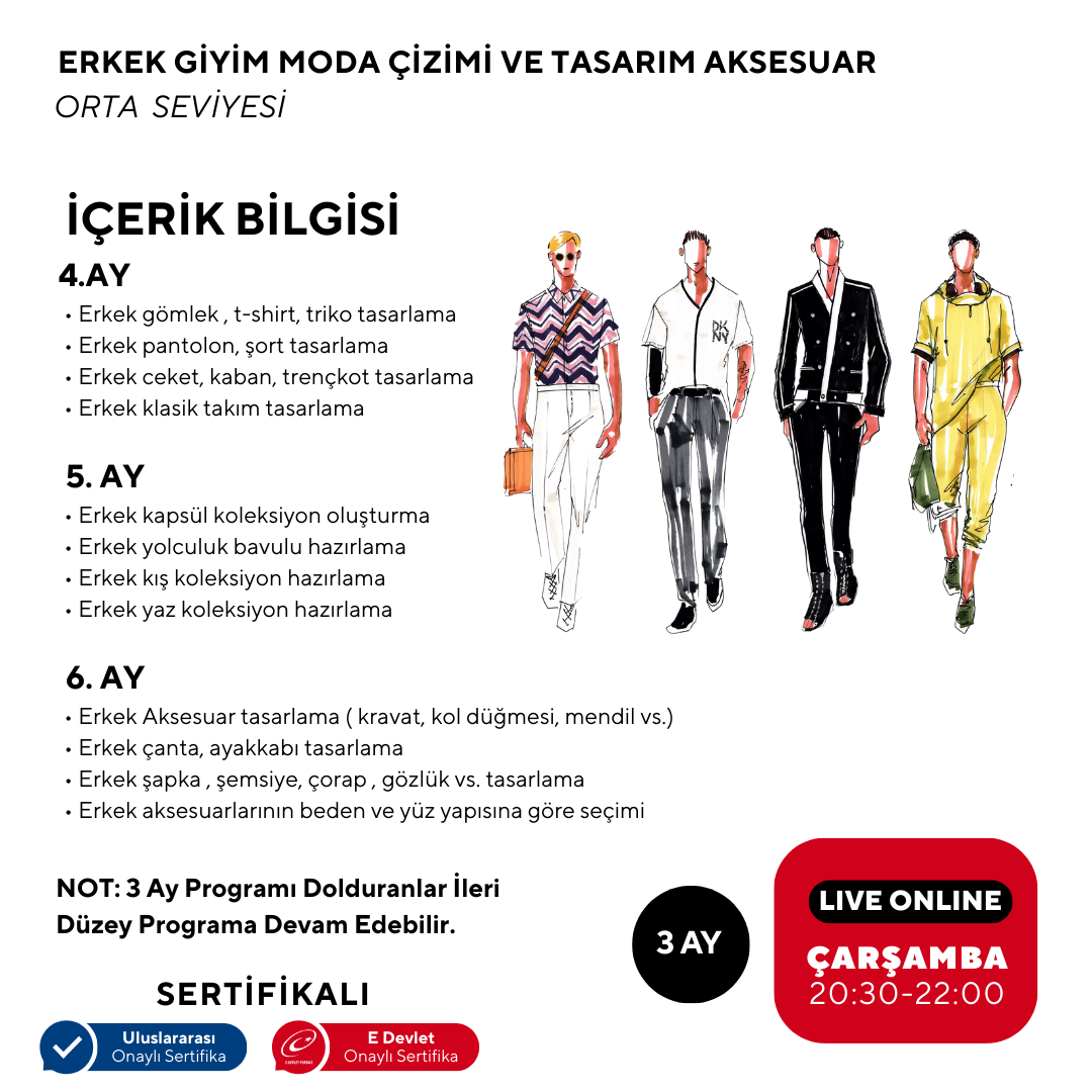 Ilustración y Diseño de Moda de Ropa Masculina Accesorios - Nivel Intermedio 