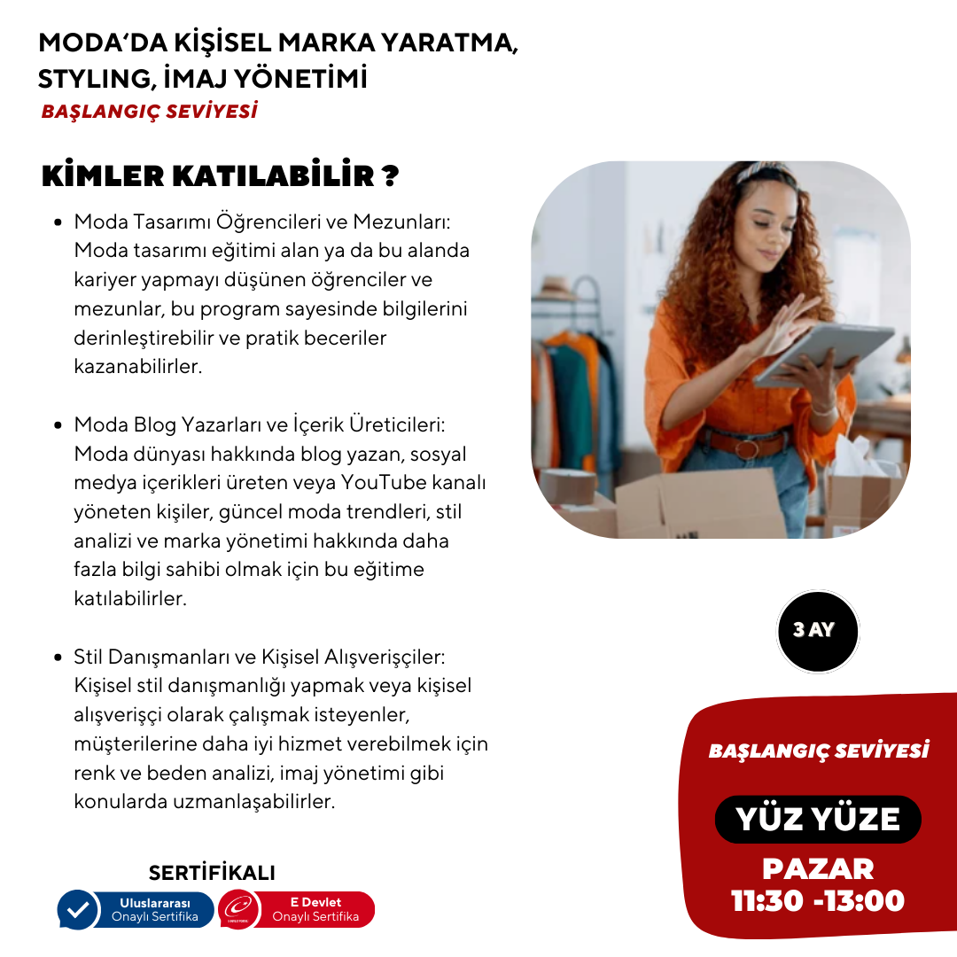 Creating a Personal Brand in Fashion, Styling, Image Management - Beginner Level