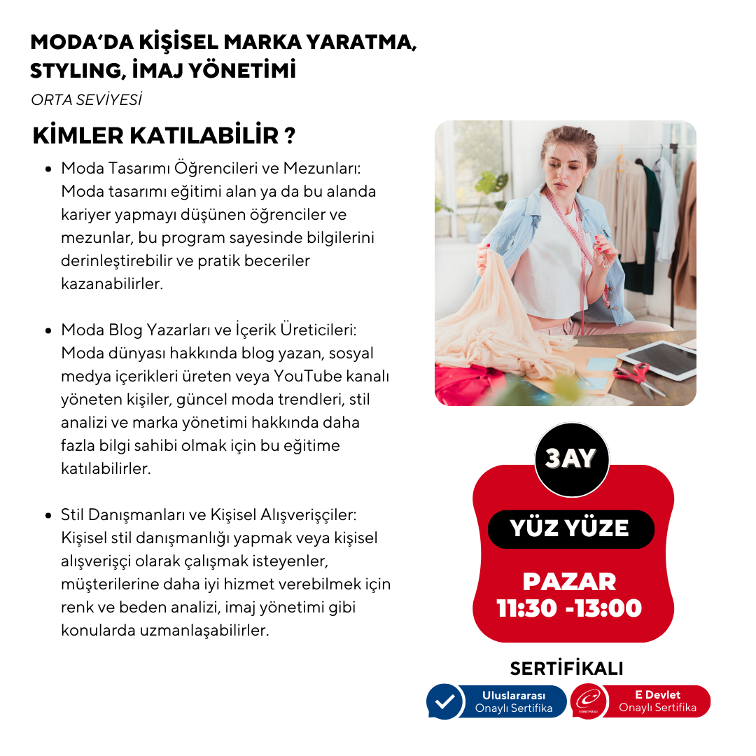 Creating a Personal Brand in Fashion, Styling, Image Management - Intermediate Level