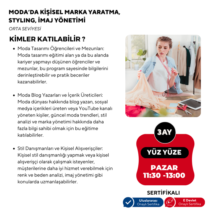 Creating a Personal Brand in Fashion, Styling, Image Management - Intermediate Level