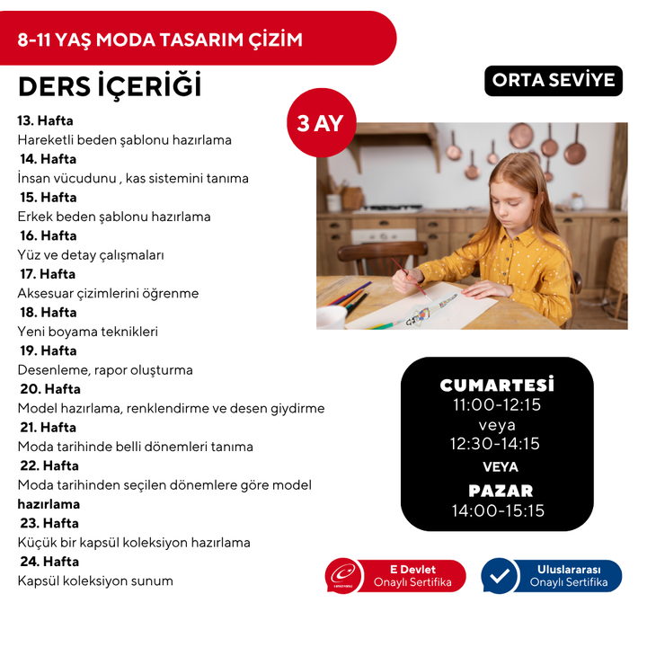 Fashion Design Intermediate Level Drawing (Ages 8-11) (In-person)