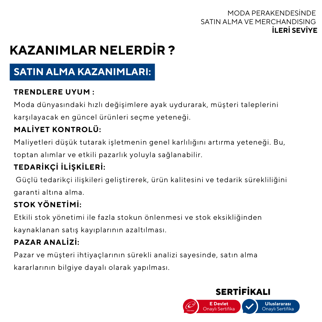 Fashion Retail Purchasing and Merchandising (Online) - Advanced Level