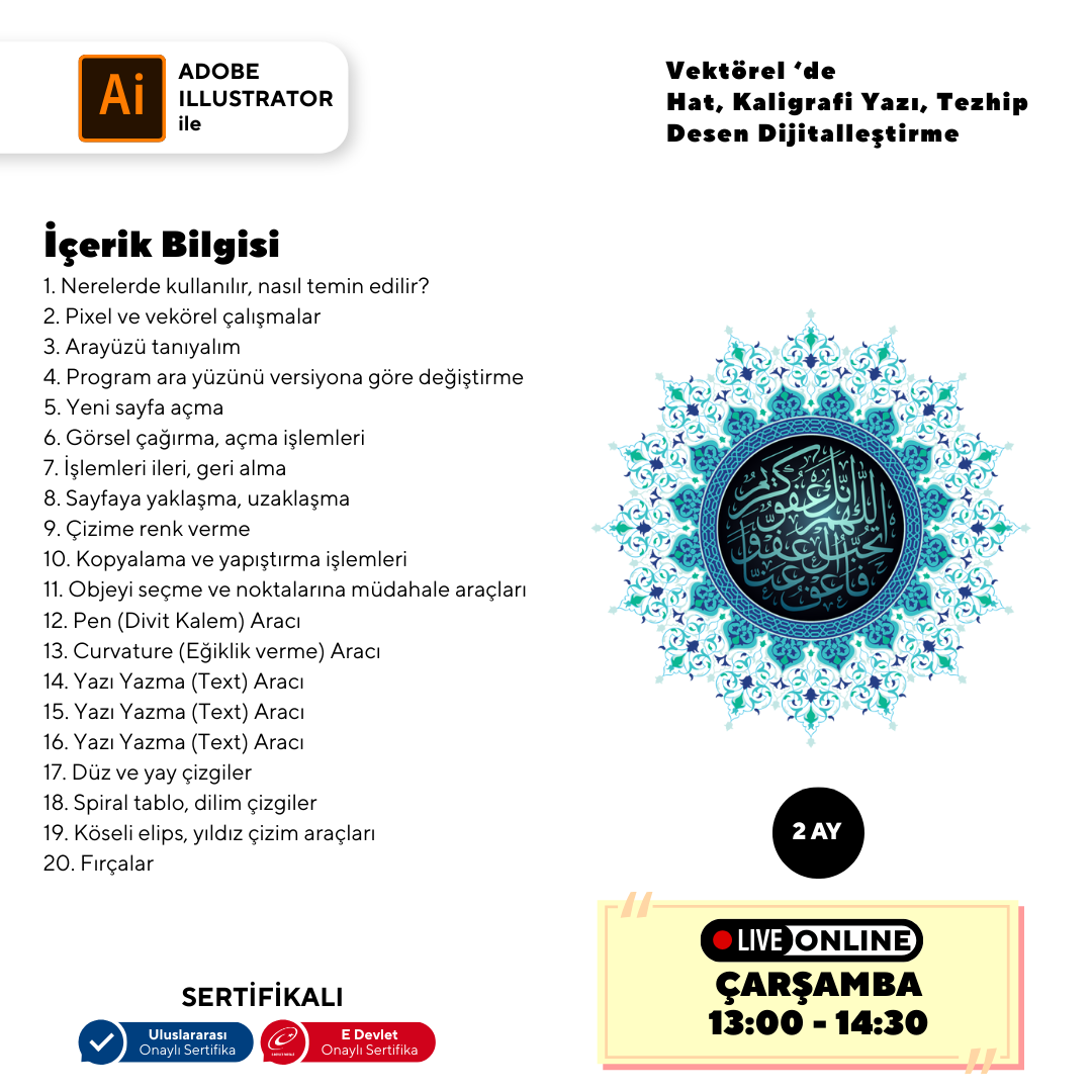 Vector's Calligraphy, Writing, Illumination, and Pattern Digitization (Online)