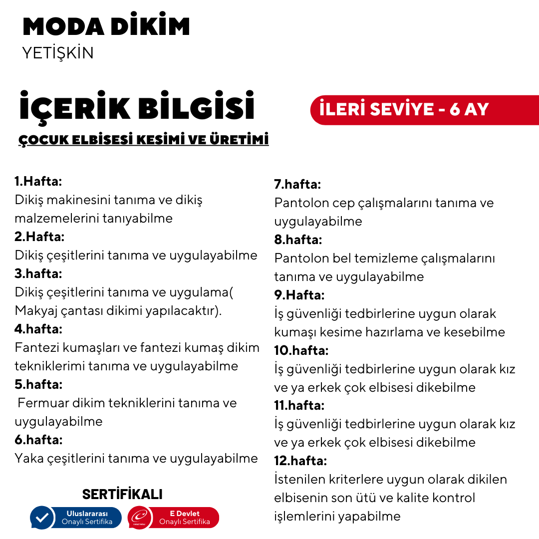 Moda Dikim - (İleri Seviye)- Online