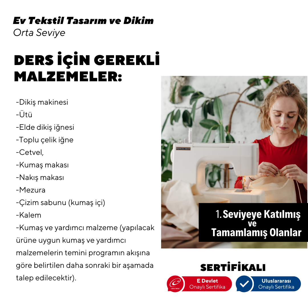 Ev Tekstil Tasarım - Orta Seviye